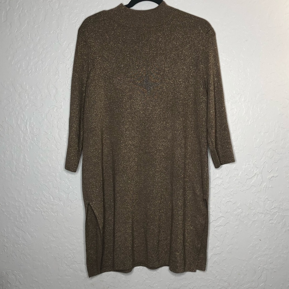 Chico’s Travelers Metallic Gold Dress Size 1 / Large